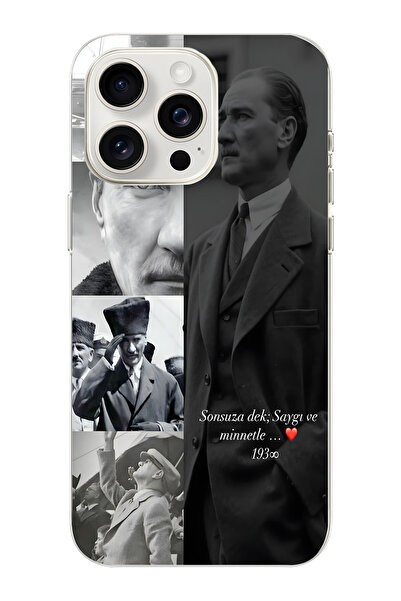 moonset Iphone 15 Pro Max Uyumlu Baskılı Yumuşak Silikon Şeffaf Telefon Kılıfı