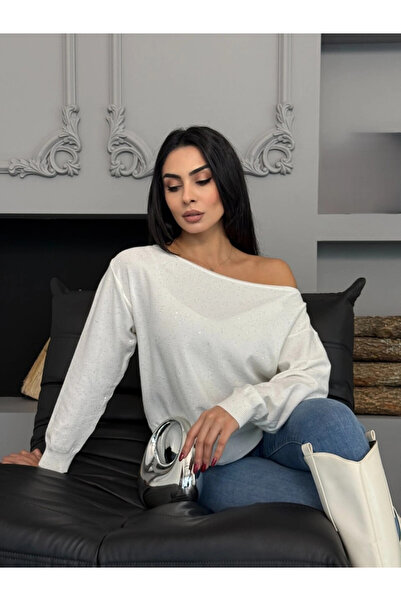 Park Karon Women's Boat Neck Glitter Premium Yarn Knit Sweater 12393.Pr