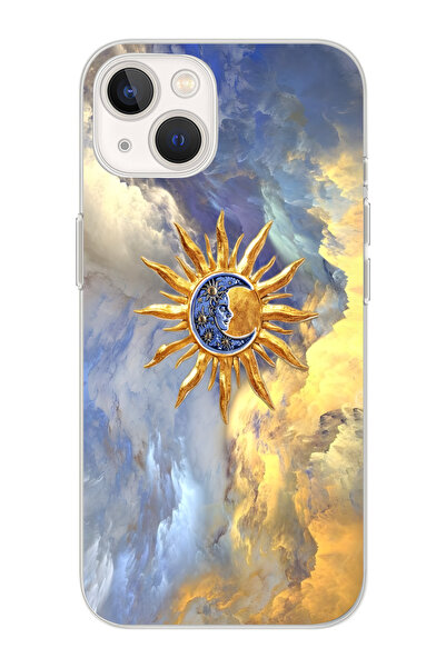 moonset Iphone 14 Uyumlu Baskılı Yumuşak Silikon Şeffaf Telefon Kılıfı