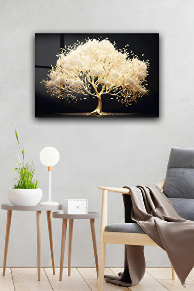 kutuTR Hayat Ağacı Temalı Temperli Cam Tablo 50x70 Cm 2D UV Baskı - YCT001