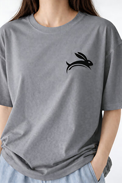 ArtYus Bouncing Bunny Printed Cotton Relaxed Fit Round Neck Unisex T-Shirt