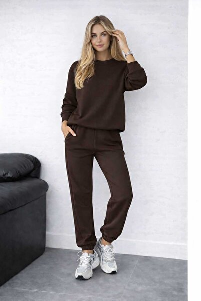 Pupa Crew Neck Tracksuit Set with Thick Fleece Inside