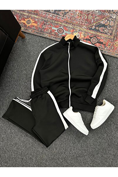 tetramoda Set de trening scuba cu detaliu dungi albe