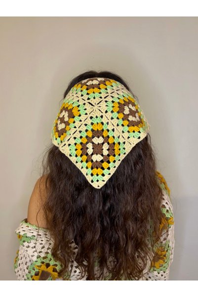 Ra Design store Colorful Patterned Hand-Knitted Bandana