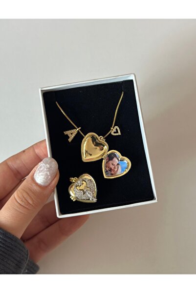 Alis Accessory Fotoğraflı harfli anka kolye