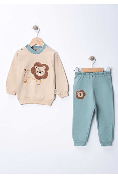 MyPrettyBaby ASLAN SÜZENE NAKIŞLI %100 PAMUK MEVSİMLİK İKİİP KUMAŞ ERKEK BEBE...