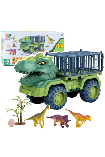 LEAN Camion Transportor Dinozauri cu Figurine Verde 15 piese