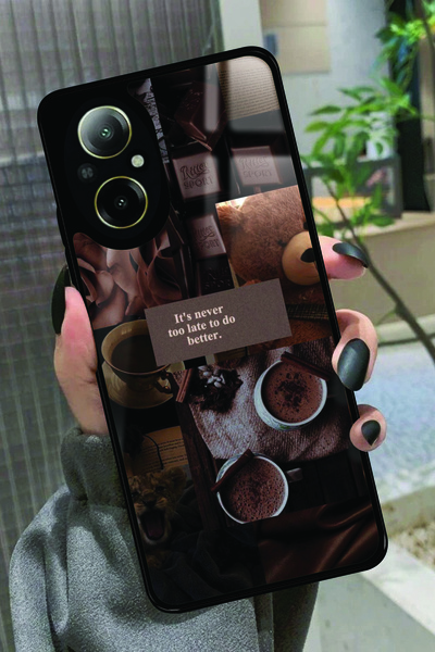 realme 12 Lite Uyumlu Kahverengi Poster Tasarımlı Glossy Premium Kılıf