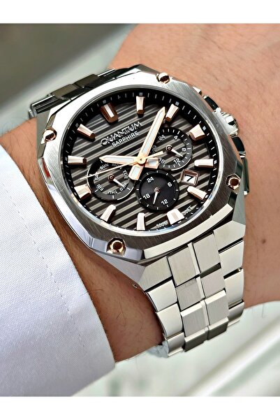 Quantum Functional Sapphire Glass Steel Band Steel Case Men's Wristwatch 1253Mr