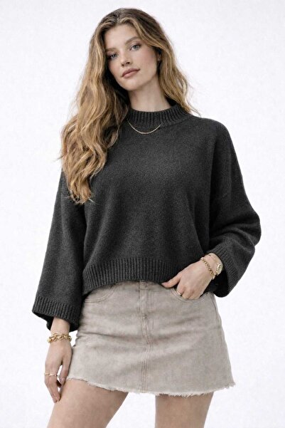HELNORA Bat Sleeve Tetayli Tri̇ko Kazak