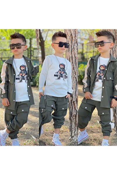 zavera for kids Boy's Corded Fabric Piece Set with Velvet Pocket Detail - Ted...