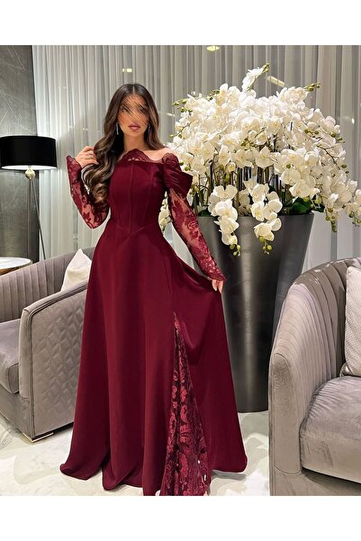 Fine Four Burgundy evening dress