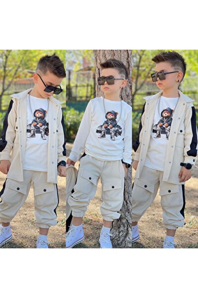 zavera for kids Boy's Corded Fabric Piece Set with Velvet Pocket Detail - Ted...