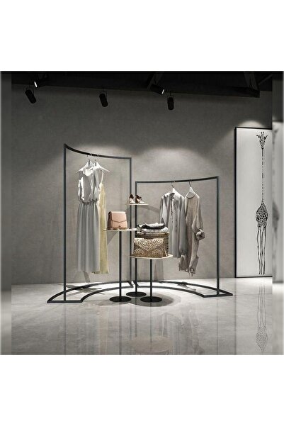 MD Vİtrin Dekorasyon STATİK SİYAH ÖZEL 5 li SET MAĞAZA RAF SİSTEMLERİ , ASKIL...