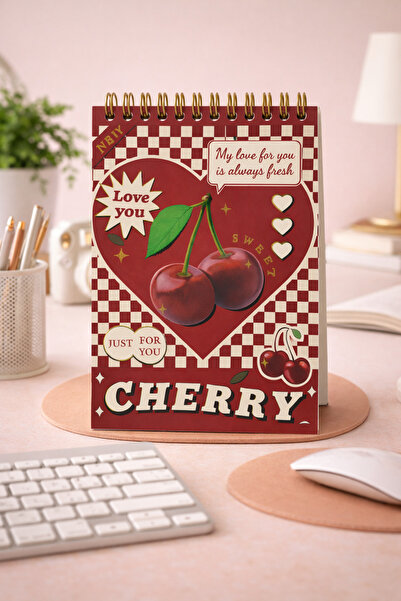 matheon Cherry Daily Plan Spiralli Masaüstü Ajanda – Günlük Planlayıcı Not De...