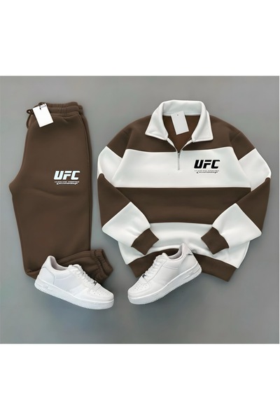 HERA PREMIUM TEKSTİL New Season Premium Fabric Polo Neck Piecewise Ufc Printe...