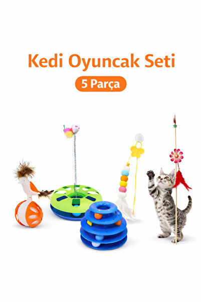 chittoshop Kedi Oyuncak Seti – 5 Parça | Eğlenceli & Hareketli Oyun Zamanı