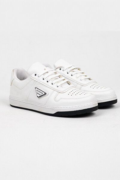 ventro White Men's Sports Sneaker Shoes Orthopedic Sole Triangle Detail Prd1