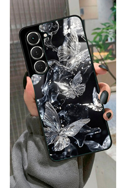 TECNO Spark 40 Pro Uyumlu Beyaz Kelebek Tasarımlı Glossy Premium Kılıf