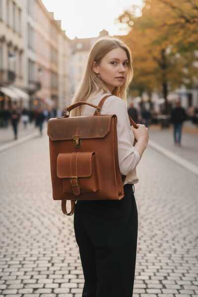 DEDE Hakiki Deri El Yapımı Sırt Çantası Şık ve Dayanıklı Tasarım