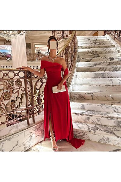 Almorjan Off shoulder evening dress