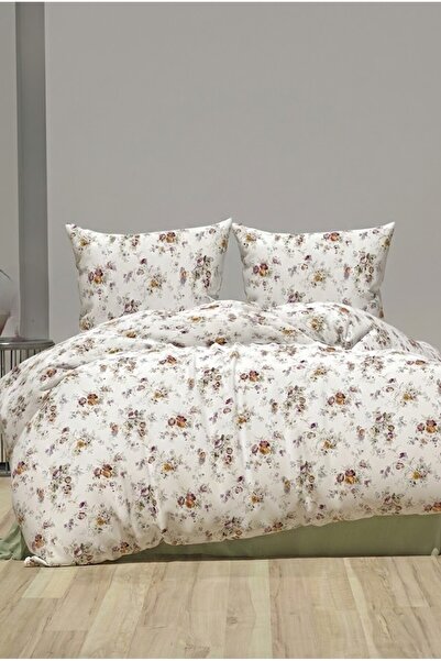Kristal By Taç Terry Cotton Çiçekli Çift Kişilik Nevresim Takımı Yeni Desen Mor