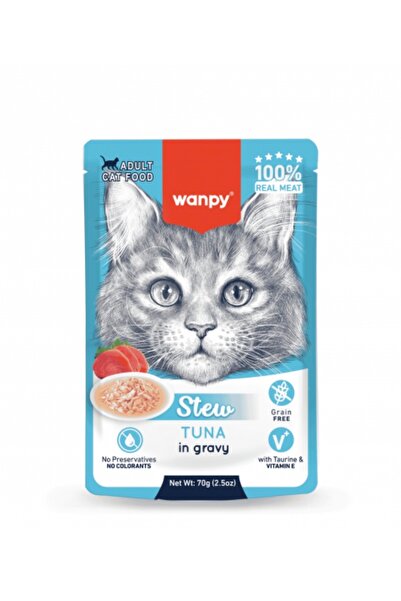 Wand Cat food, pouch, Wanbee Stew in broth, tuna in sauce, 70g