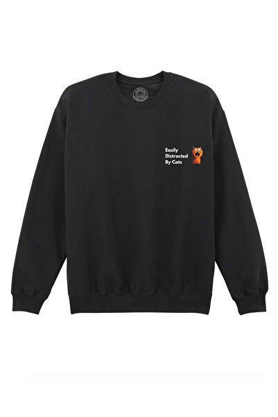 Cu Pisici Bluza Printata-Easily Distracted By Cats, Unisex