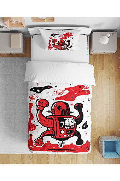 Erays Home Set de lenjerie de pat pentru copii, cu model 3D digital cu imprim...