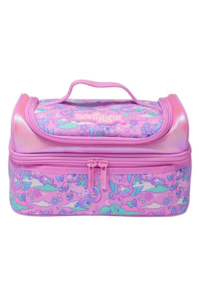 SMIGGLE Trailblazer Double Layer, Lunch Box, Thermal Insulated, Pink School L...