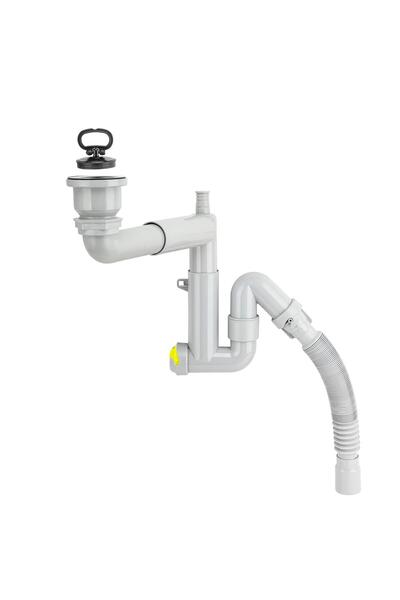 AKKON Premium Evye Teleskopik Lavabo ve Evye Sifonu Gider Borusu Akordiyon Pl...