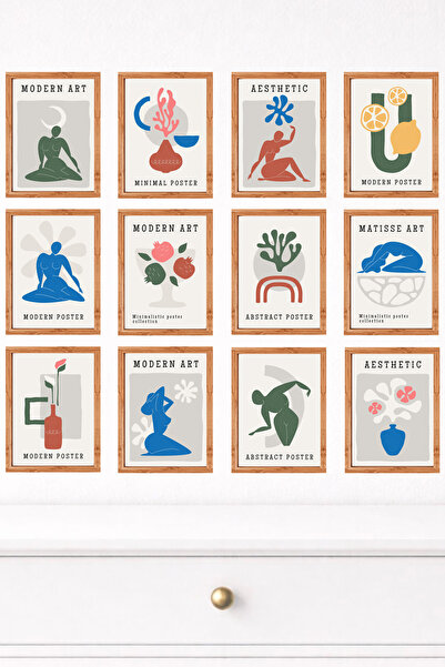 UNT Set de pictură murală modernă cu aspect de cadru din 12 piese – 15x20 cm ...