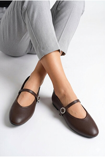 StWenn Blunt Toe Diamond Buckle Women's Ballerina Comfortable Casual & Stylis...