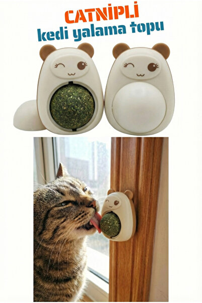2li Catnipli Yenilebilir Kedi Nanesi Otu Oyun Topu Oyuncağı Top Oyuncak Kedi Yalama Topu Ayıcıklı