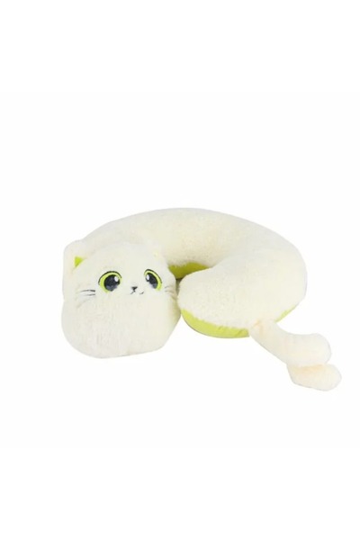 SHIVA Gift & More Sevimli Kedi Boyun ve Seyahat Yastığı Peluş Uyku Arkadaşı