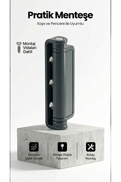 ÖZFIRAT PVC YAPI Pvc Pimapen Kapı ve Pencere Menteşesi, 80mm, Plastik-Çelik-P...