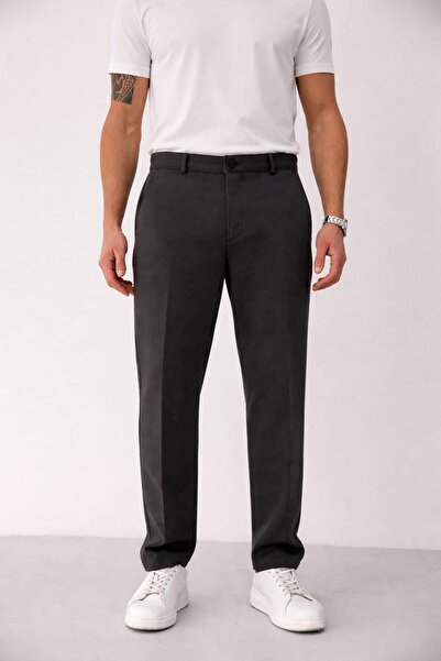 BRACCAS Men's Relaxed Fit Anthracite Trousers