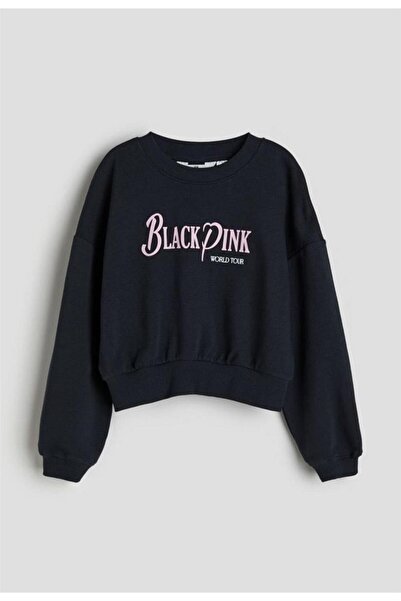 SONGÜLBERİK Girl's Black Pink Sweatshirt