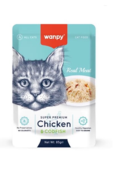 Wand Super Premium Wet Cat Food, Chicken & Cod Flavor, 85g