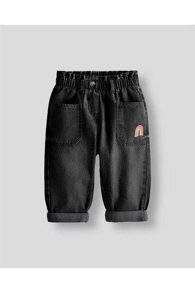 SONGÜLBERİK Girl's Rainbow Embroidered Jeans