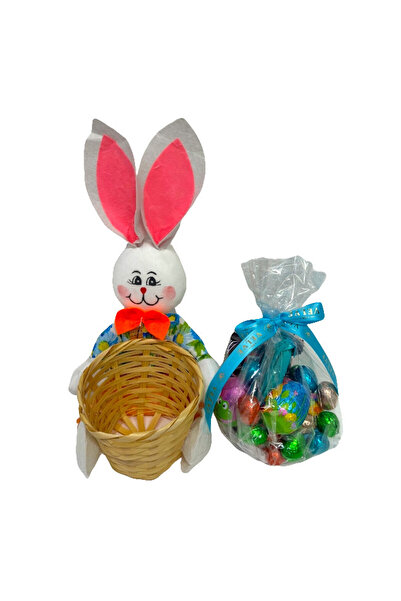 velve Cos Easter, selectie dulciuri, oua ciocolata, in cos cadou cu iepuras