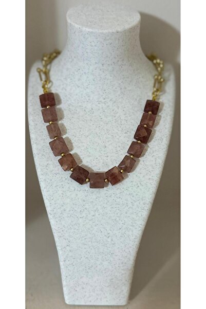 KARE ACCESORIES ÇİLEK KUVARS KOLYE