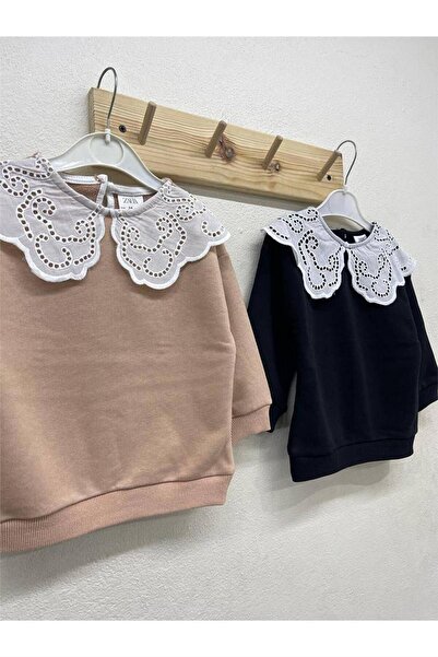 SONGÜLBERİK Girl's Lace Collar Detailed Sweatshirt