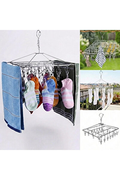 nelerbulurum 30 Mandallı Paslanmaz Çelik Çamaşır kurutma Bebek İç Çamaşırı sü...