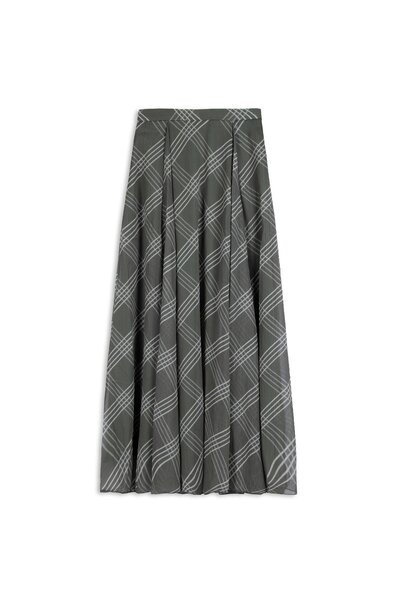 praye Striped pattern chiffon skirt çağla