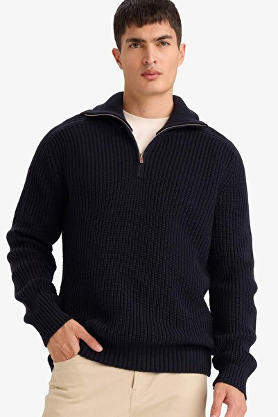 DeFacto Standard Fit Half Zip Knitwear Sweater G6478Ax25Wn
