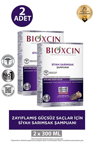 Bioxcin Black Garlic Shampoo 300 ml 2 Pieces