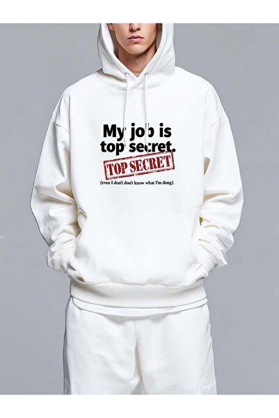MIXSNOW My job is top secret - Men's Printed Hooded Oversize Sweatshirt