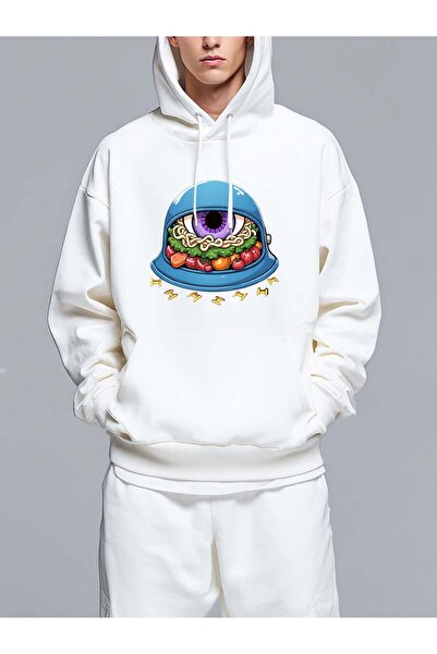 MIXSNOW Eye with food inside helmet - Men's Printed Hooded Oversize Sweatshirt