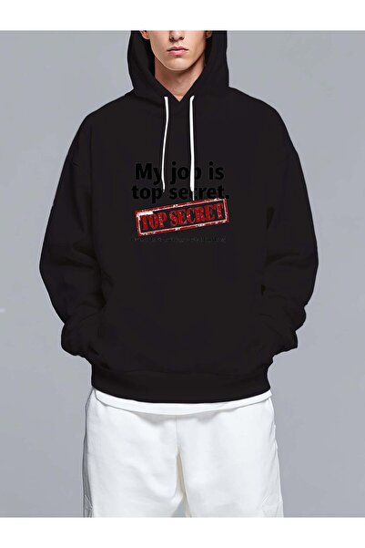 MIXSNOW My job is top secret - Men's Printed Hooded Oversize Sweatshirt